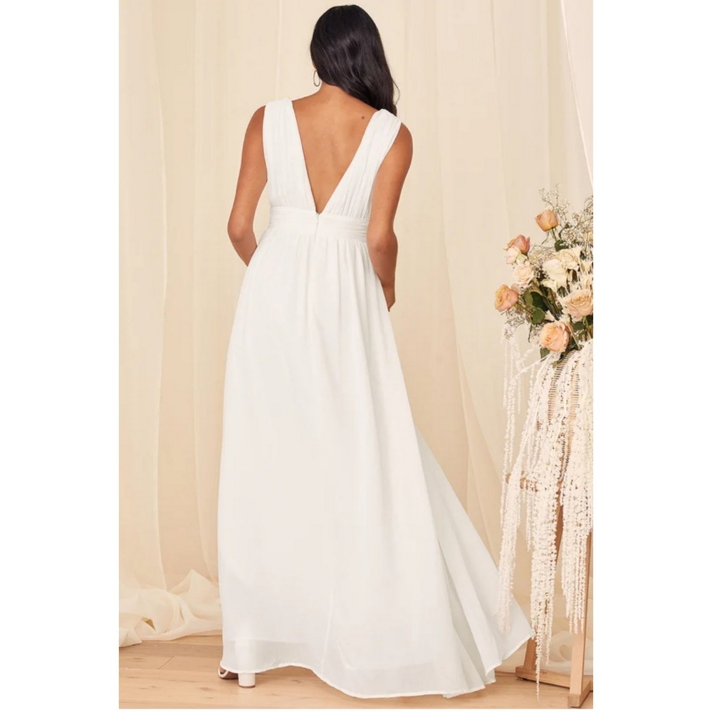 LULUS Heavenly Hues White Maxi Dress Large - Picture 4 of 6